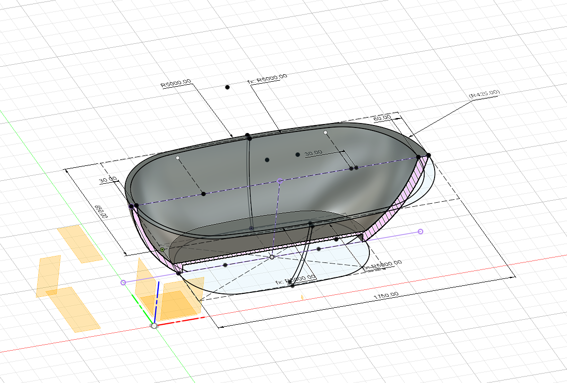 Barnaby Ward，Concrete bathtub，Concrete design，Repeatable manufacturing，glass fibre，Fusion 360，Detail design，