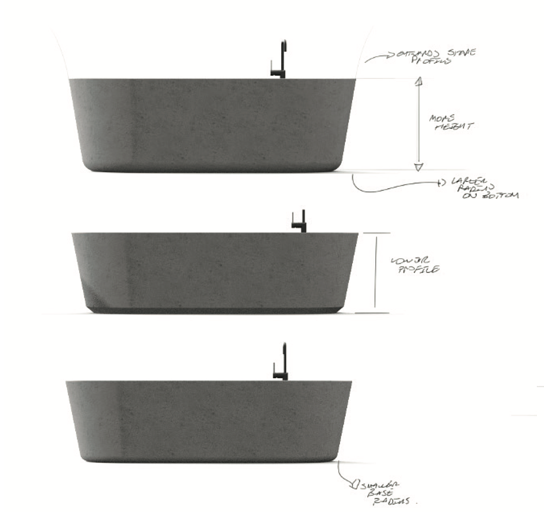 Barnaby Ward，Concrete bathtub，Concrete design，Repeatable manufacturing，glass fibre，Fusion 360，Detail design，