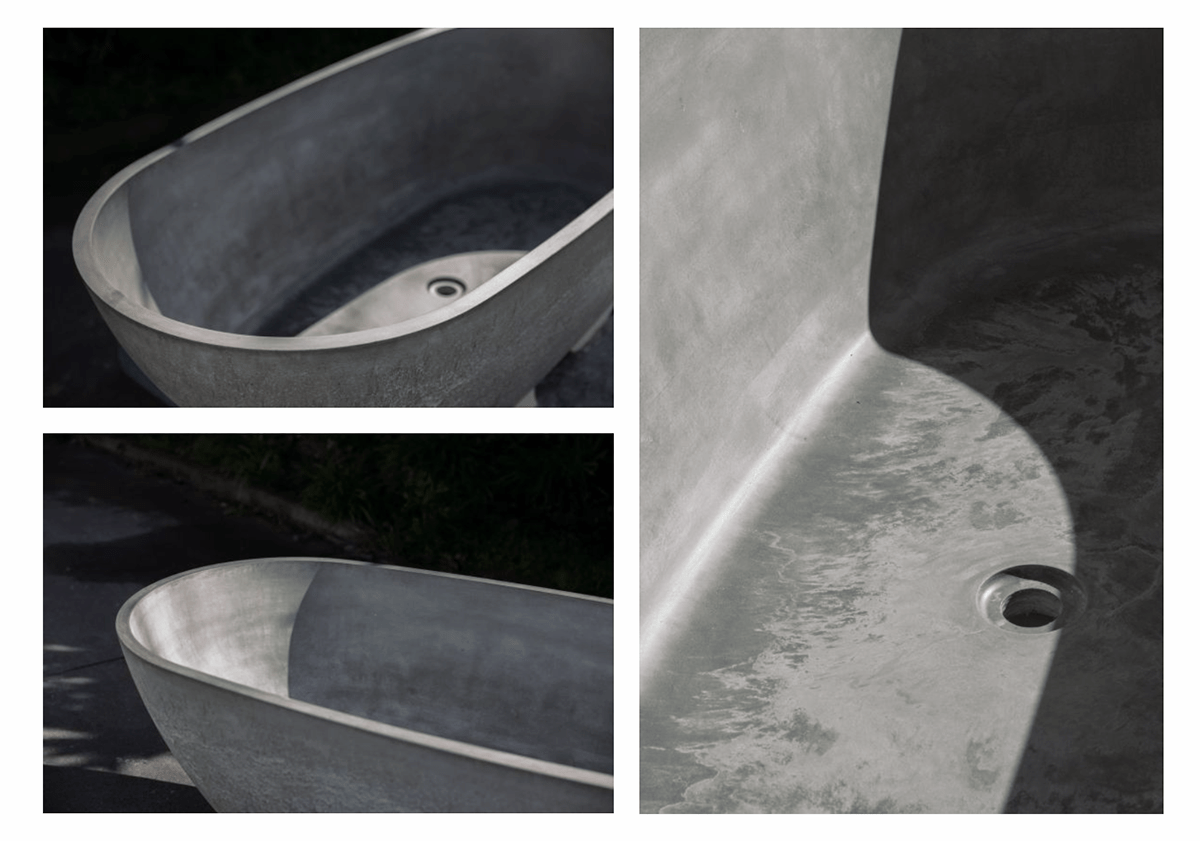 Barnaby Ward，Concrete bathtub，Concrete design，Repeatable manufacturing，glass fibre，Fusion 360，Detail design，