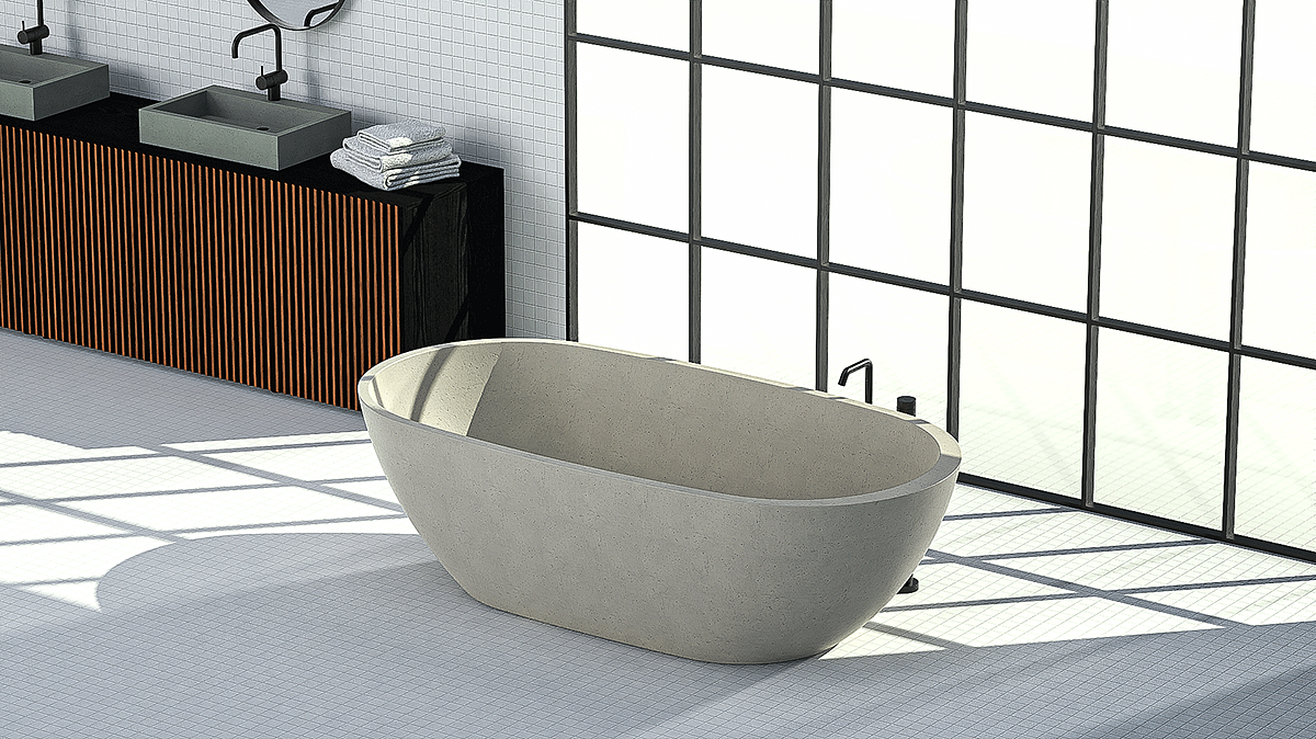 Barnaby Ward，Concrete bathtub，Concrete design，Repeatable manufacturing，glass fibre，Fusion 360，Detail design，