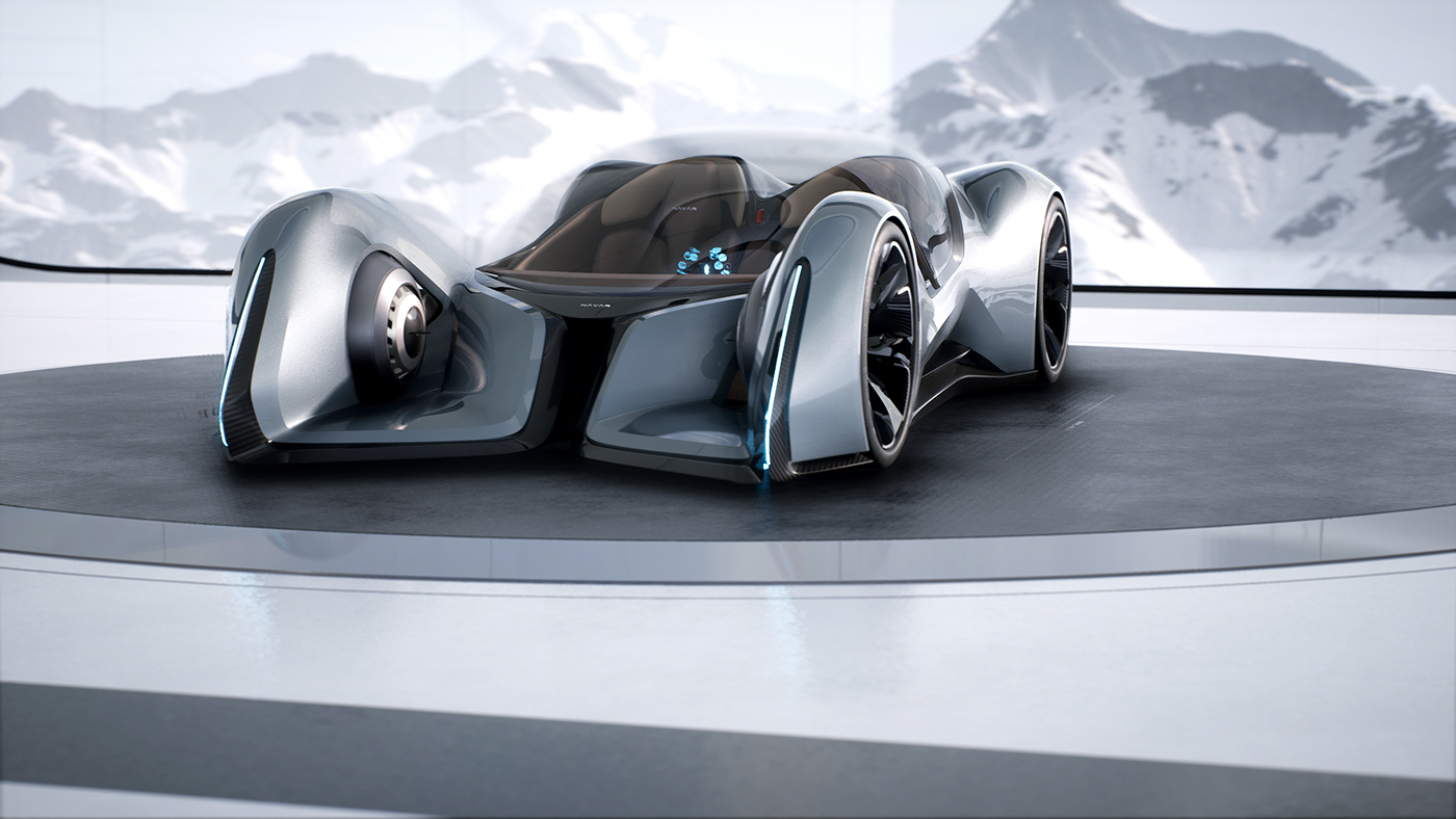 Sports car，concept，Blue grey，