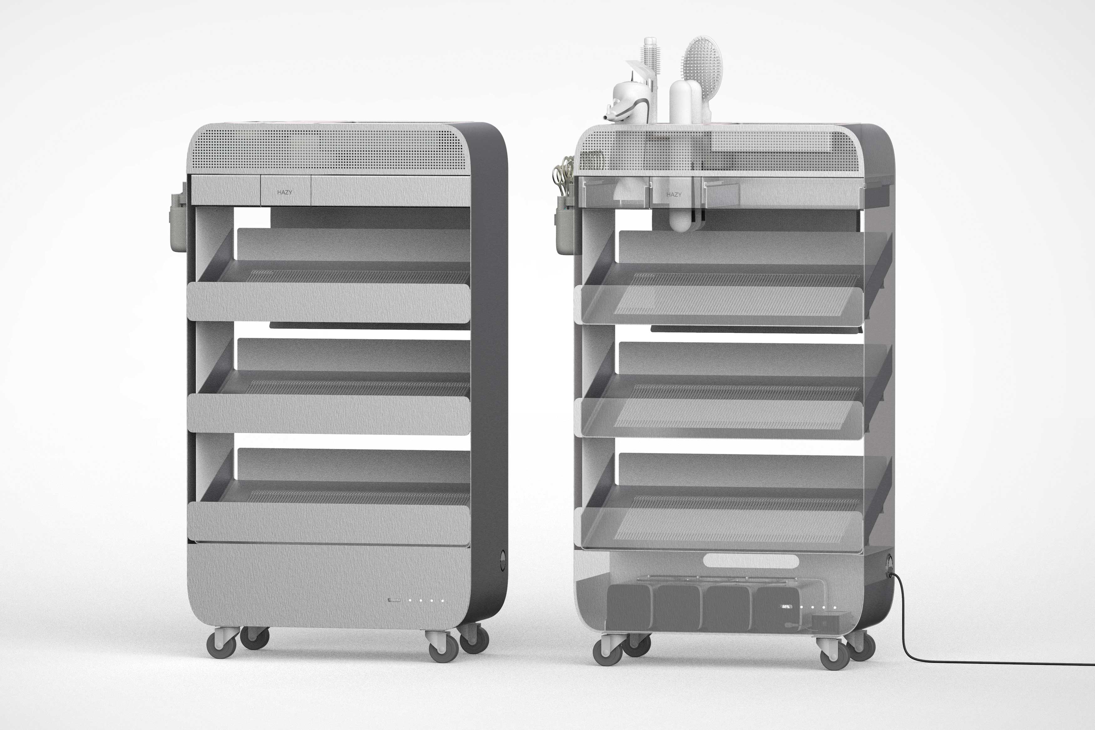 Multifunctional wireless trolley，HAZY，furniture，2021 red dot design concept award，