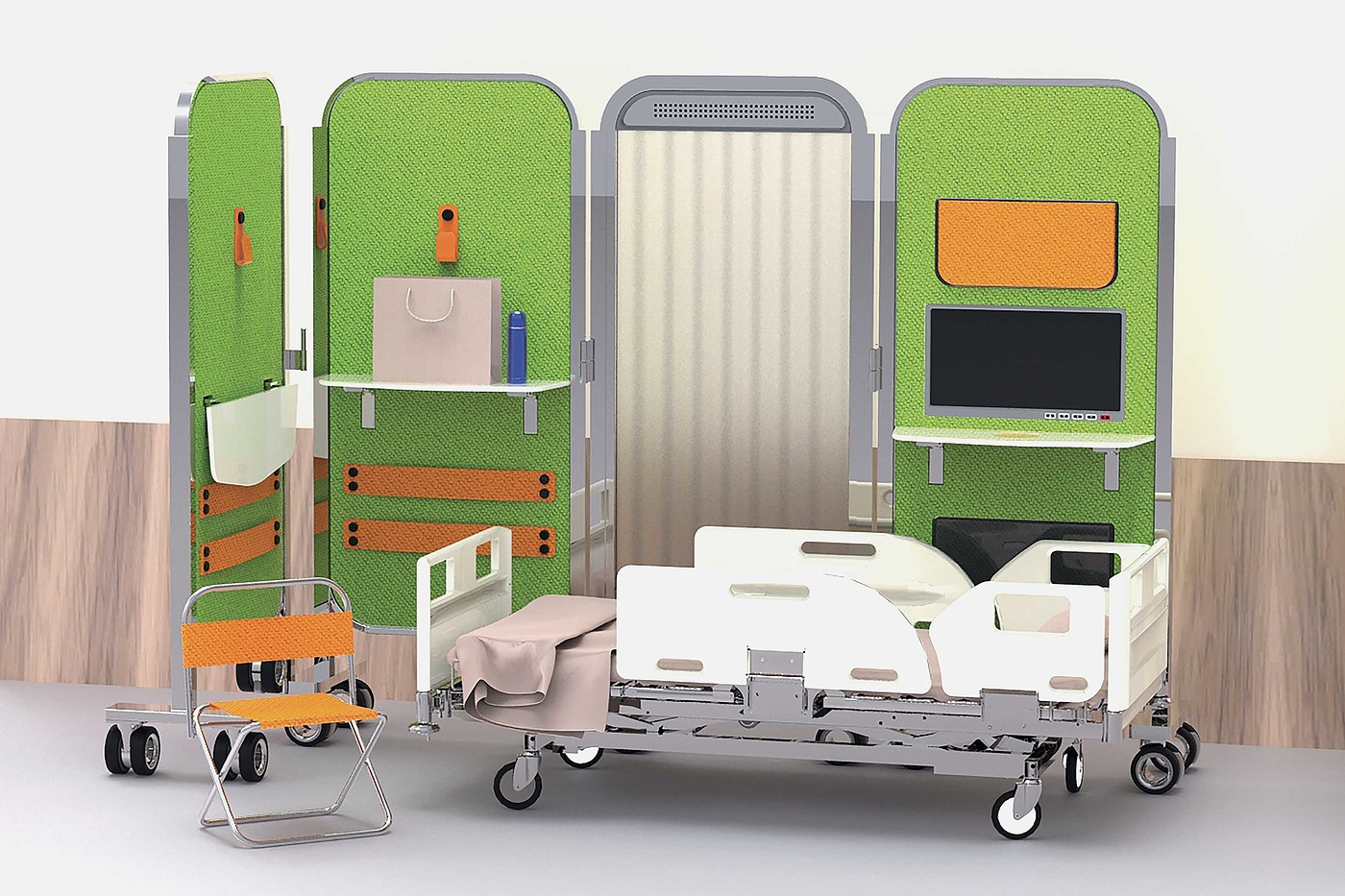 Hospital Screen，Mobile medical space，medical apparatus and instruments，2021 red dot design concept award，