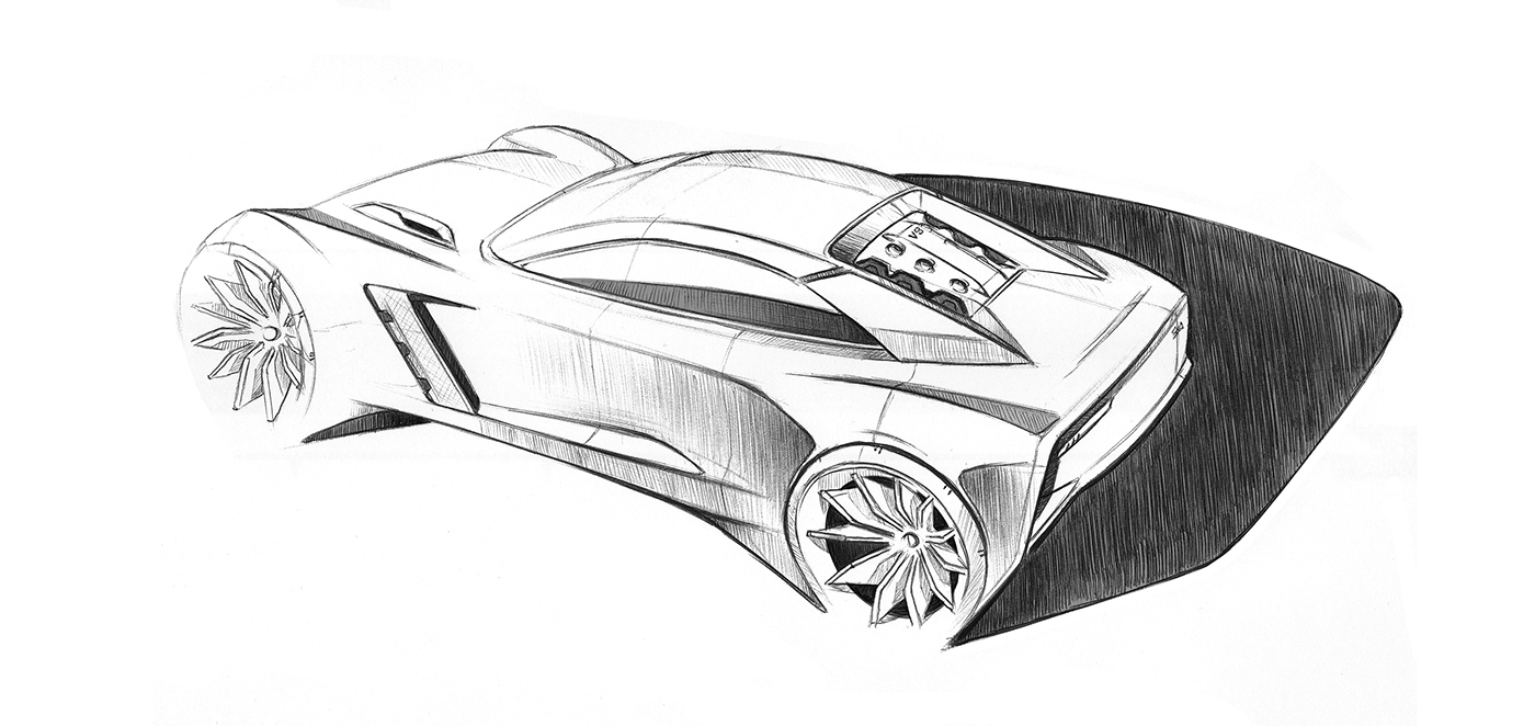 Hand drawn，draft，automobile，locomotive，