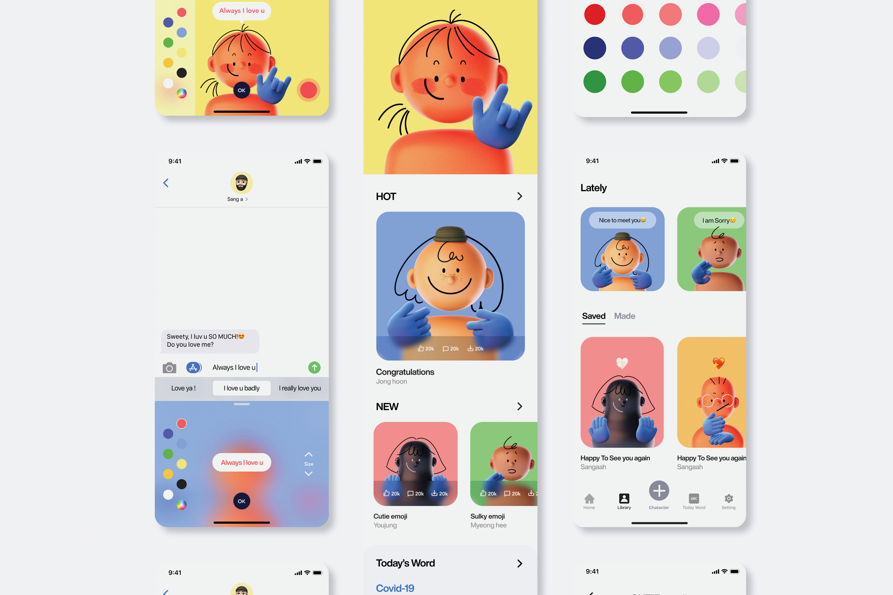 HAND，Emoticons designed for hearing impaired people，application program，2021 red dot design concept award，