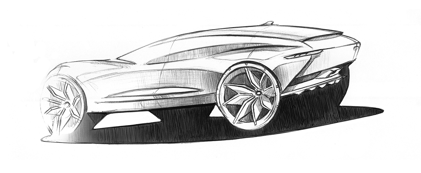 Hand drawn，draft，automobile，locomotive，