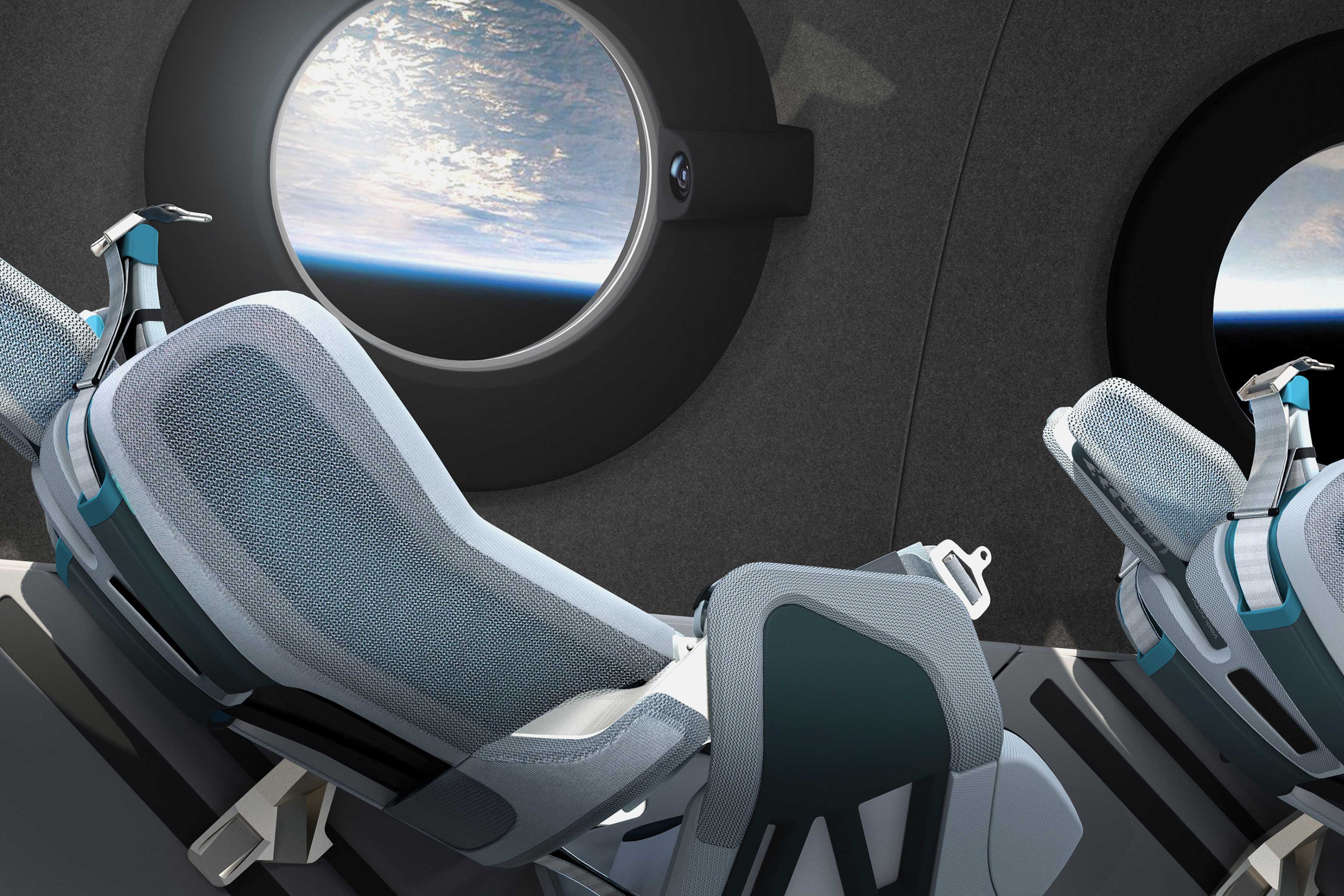 Spaceship Interior，Virgin Galactic spacecraft interior design，Inside the spacecraft，2021 red dot design concept award，