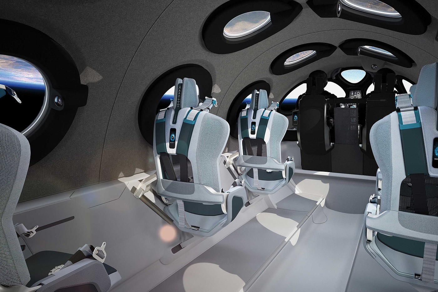 Spaceship Interior，维珍银河飞船内部设计，宇宙飞船内部，2021红点设计概念大奖，