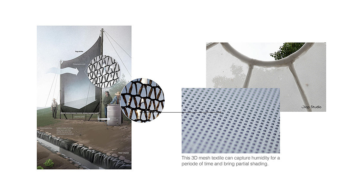 cloud，environmental design，Microclimate，Suspension device，Urban cooling，