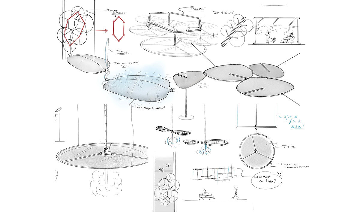 cloud，environmental design，Microclimate，Suspension device，Urban cooling，