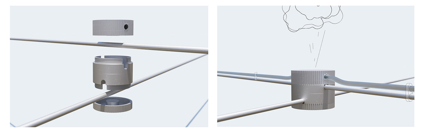 cloud，environmental design，Microclimate，Suspension device，Urban cooling，