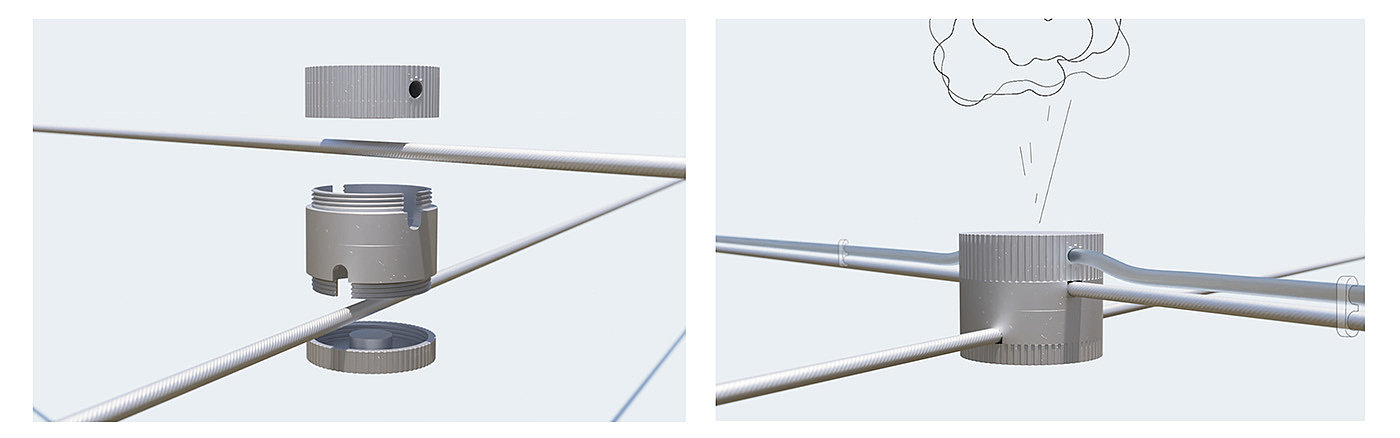 cloud，environmental design，Microclimate，Suspension device，Urban cooling，