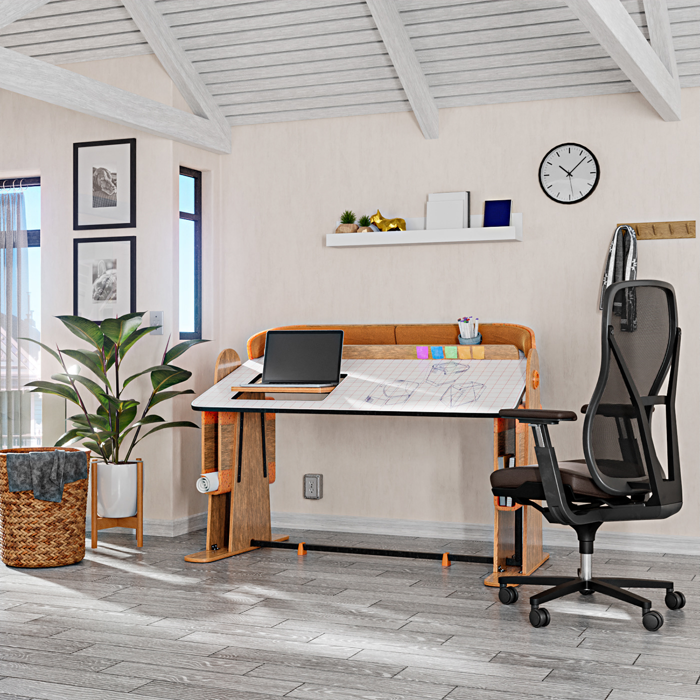 desk，Home desk，Whiteboard，