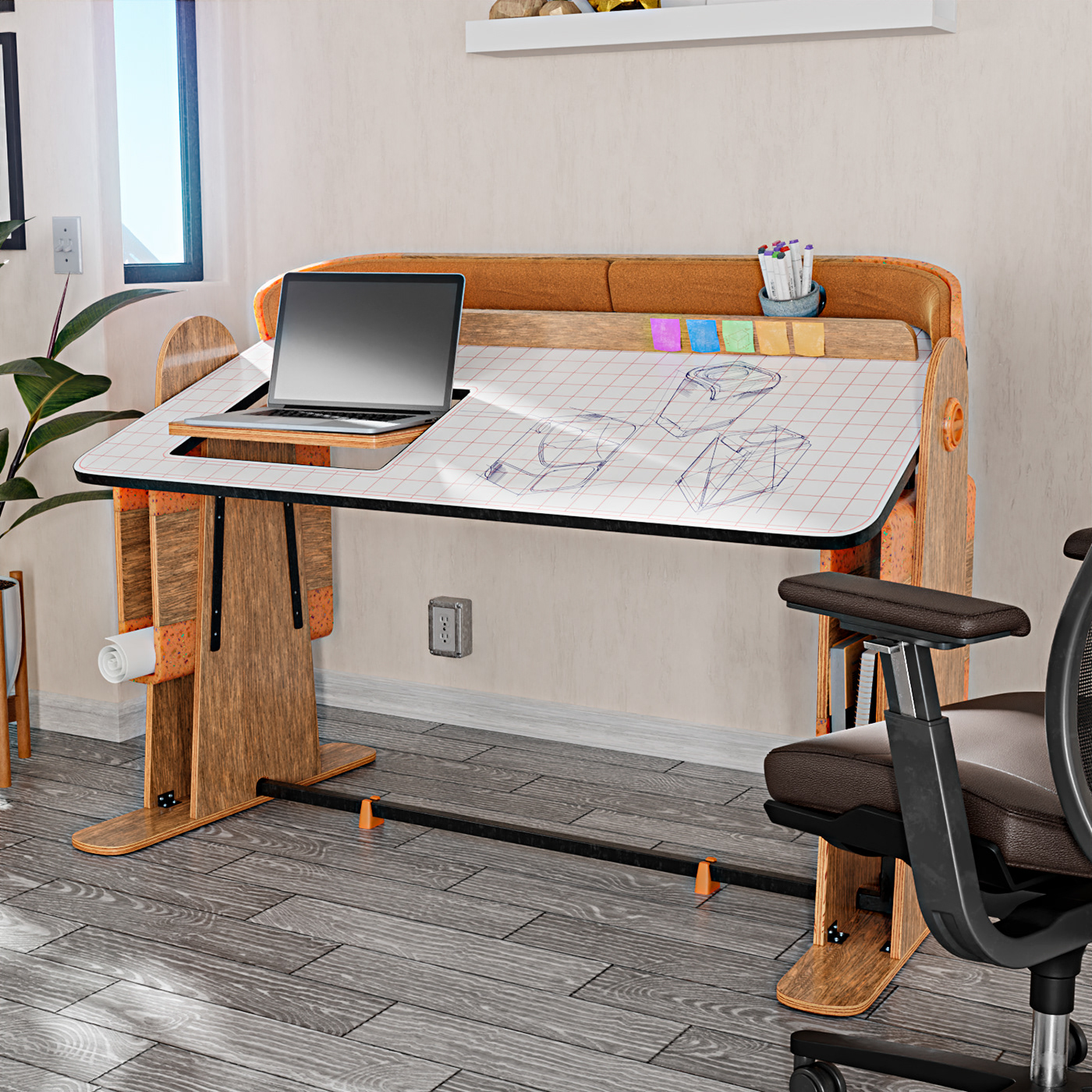 desk，Home desk，Whiteboard，