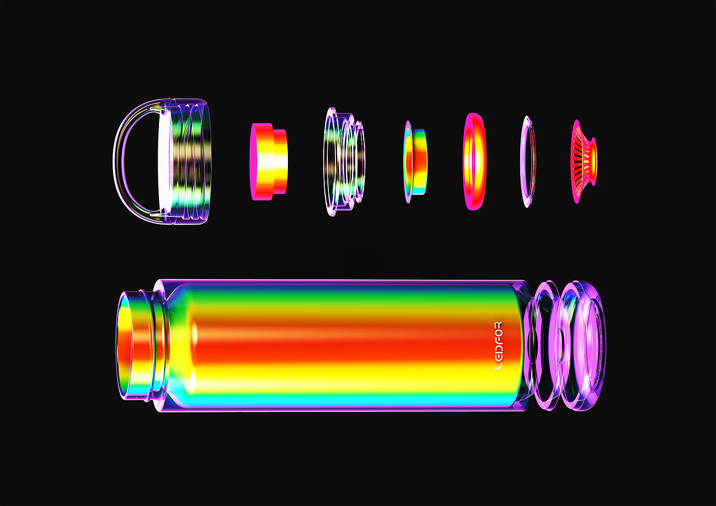 glass，Chinese designer，FangCun Design，Portable，