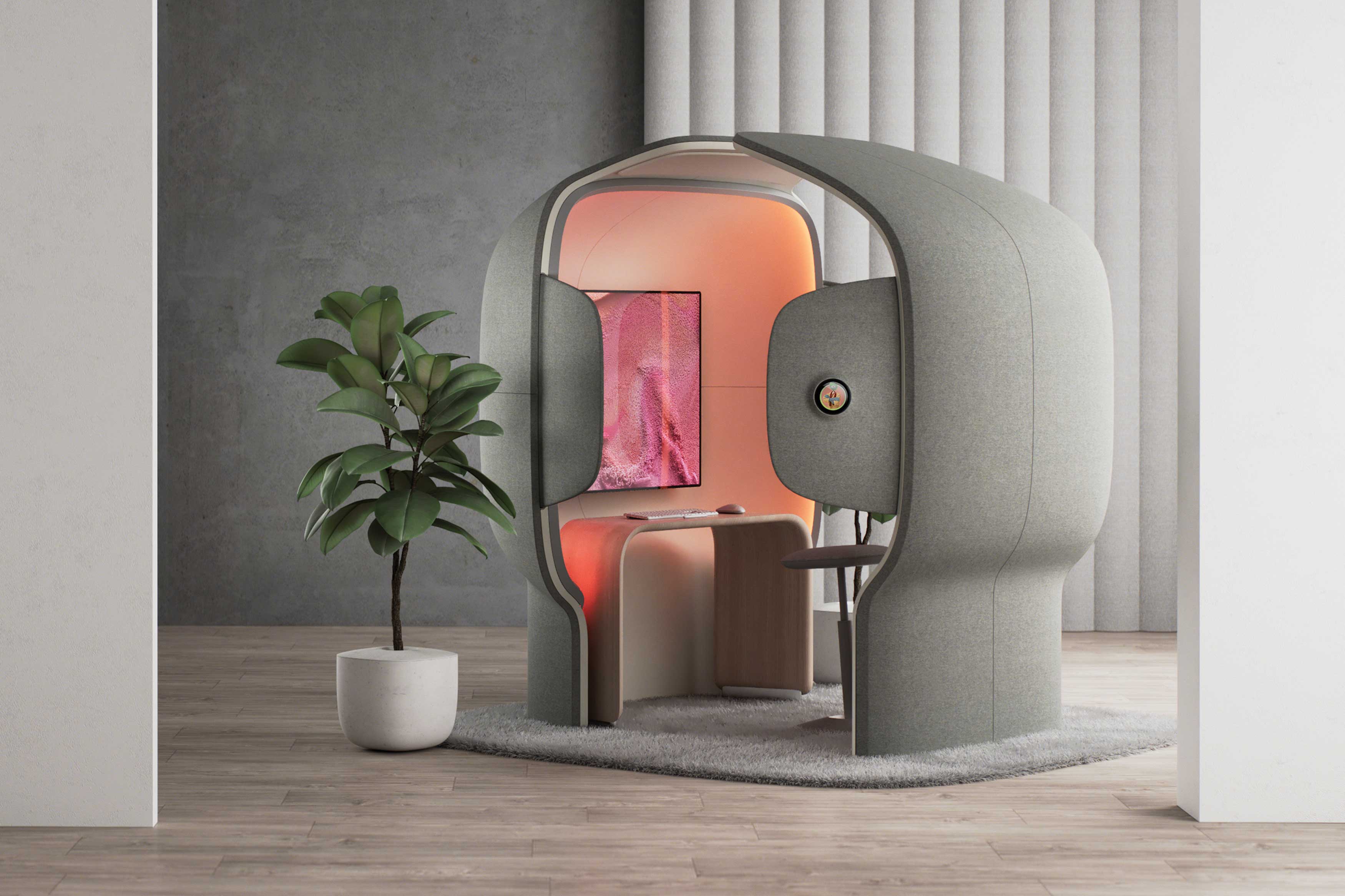 Flowspace Pod，Flow space pod，Temporary office space，2021 red dot design concept award，
