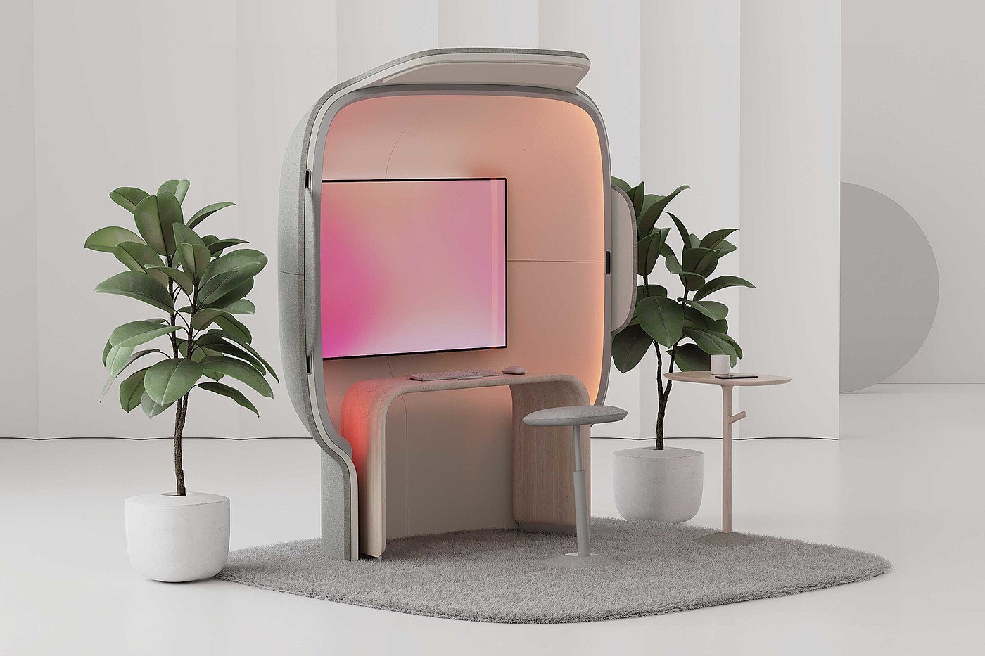 Flowspace Pod，Flow space pod，Temporary office space，2021 red dot design concept award，