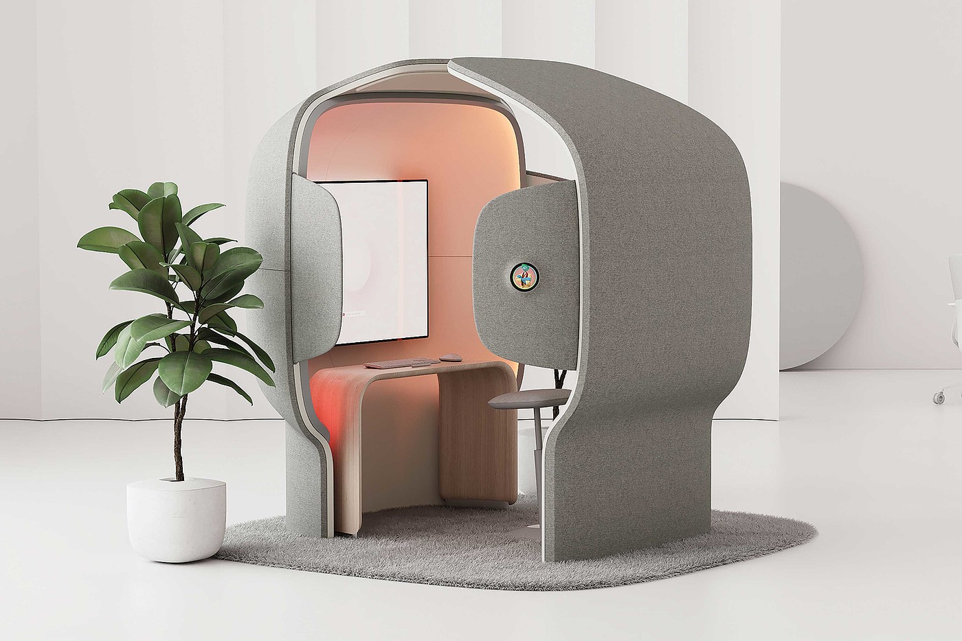 Flowspace Pod，Flow space pod，Temporary office space，2021 red dot design concept award，