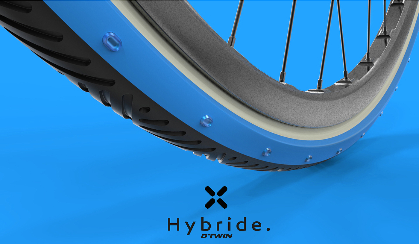 Hybride，Bicycle，wheel，climate change，tyre，winter，Bad weather，security，structure，btwin，