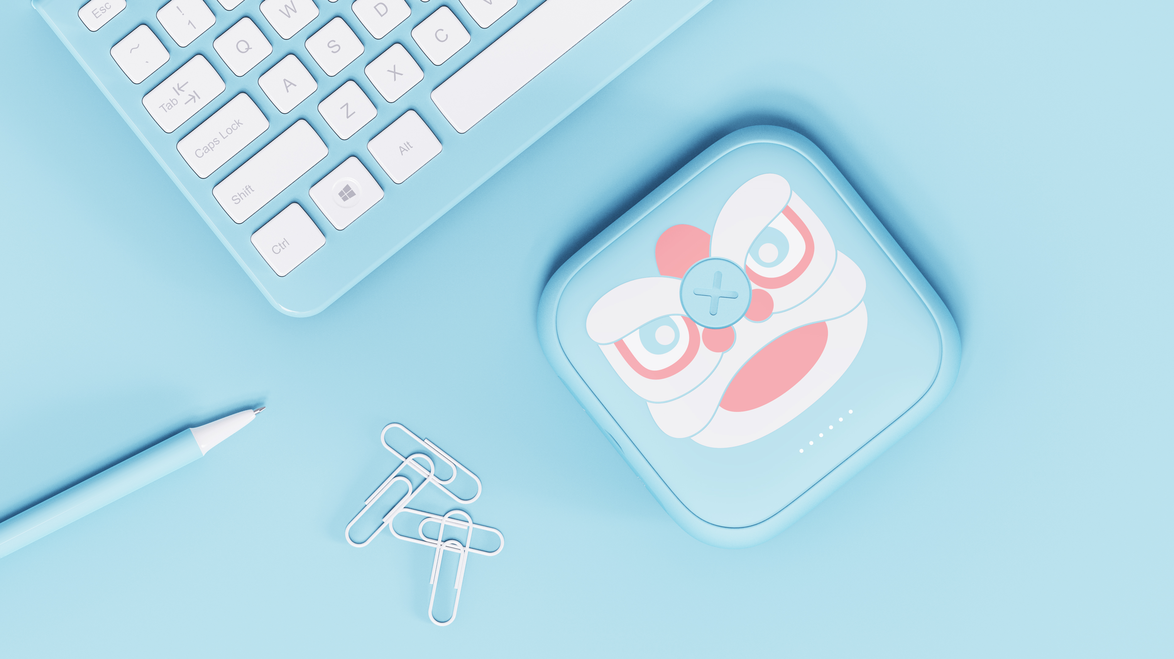 portable battery，portable source，Lion dance，Cultural creation，Wireless charging，