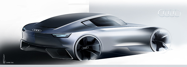 Hand drawn，Sports car，audi，fully automatic，concept，