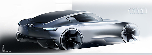 Hand drawn，Sports car，audi，fully automatic，concept，
