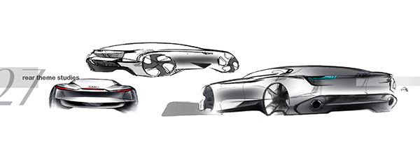 Hand drawn，Sports car，audi，fully automatic，concept，