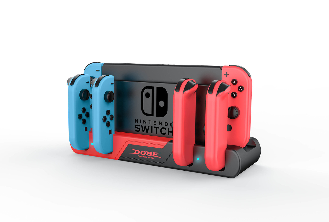 switch，Handle，game，Red and black，Color contrast，recharge stand，Nintendo，