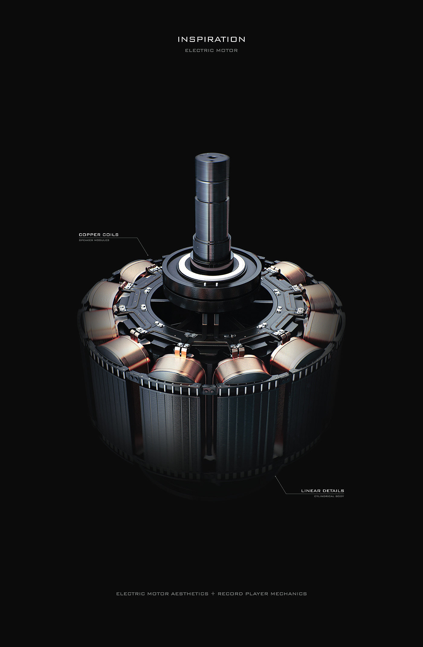 conceptual design，Render，rotor，radio，jukebox，Black glue，player，