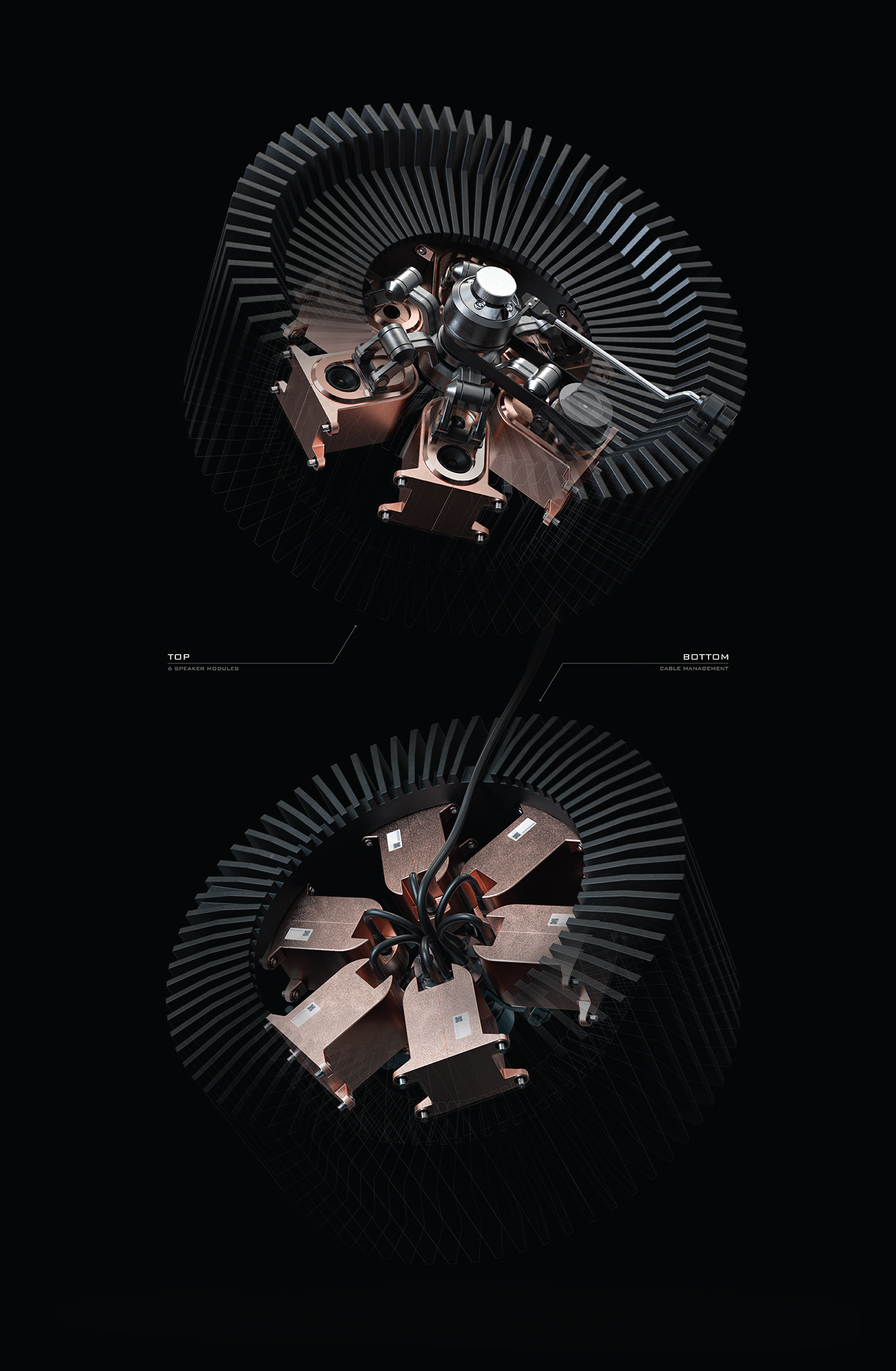 conceptual design，Render，rotor，radio，jukebox，Black glue，player，