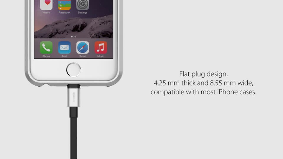 apple，Apple device，USB cable，aluminium，flat，Anti entanglement，