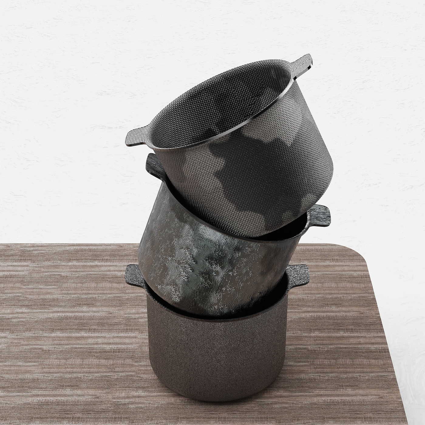 cookware，Render，texture of material，still life，practice，Table，wood，