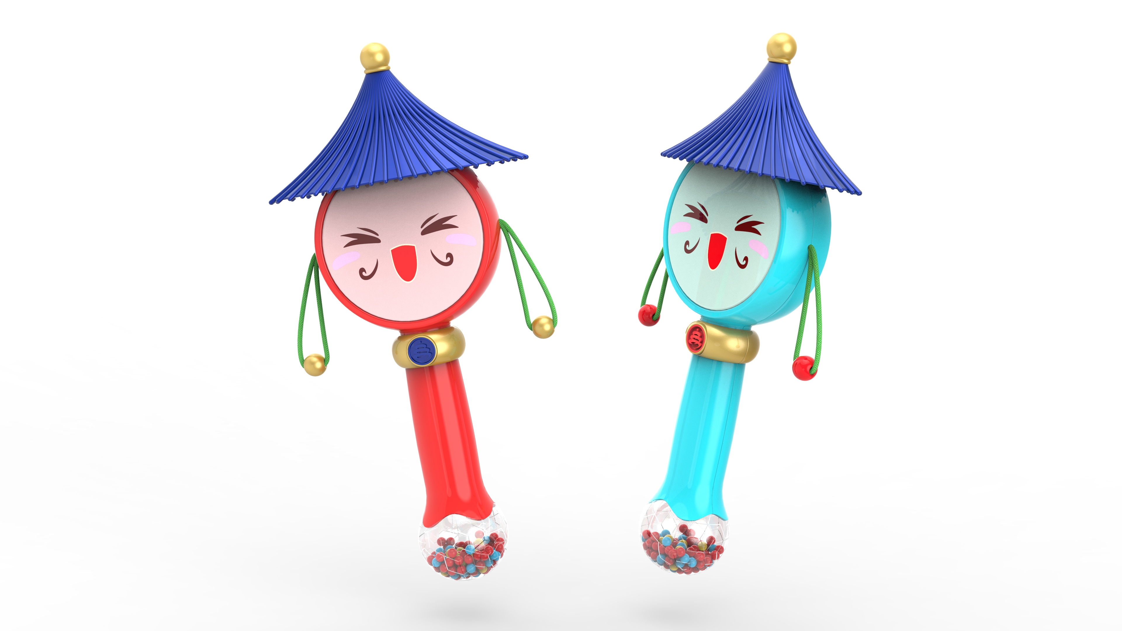 Cultural creation，Toys，drum-shaped rattle，