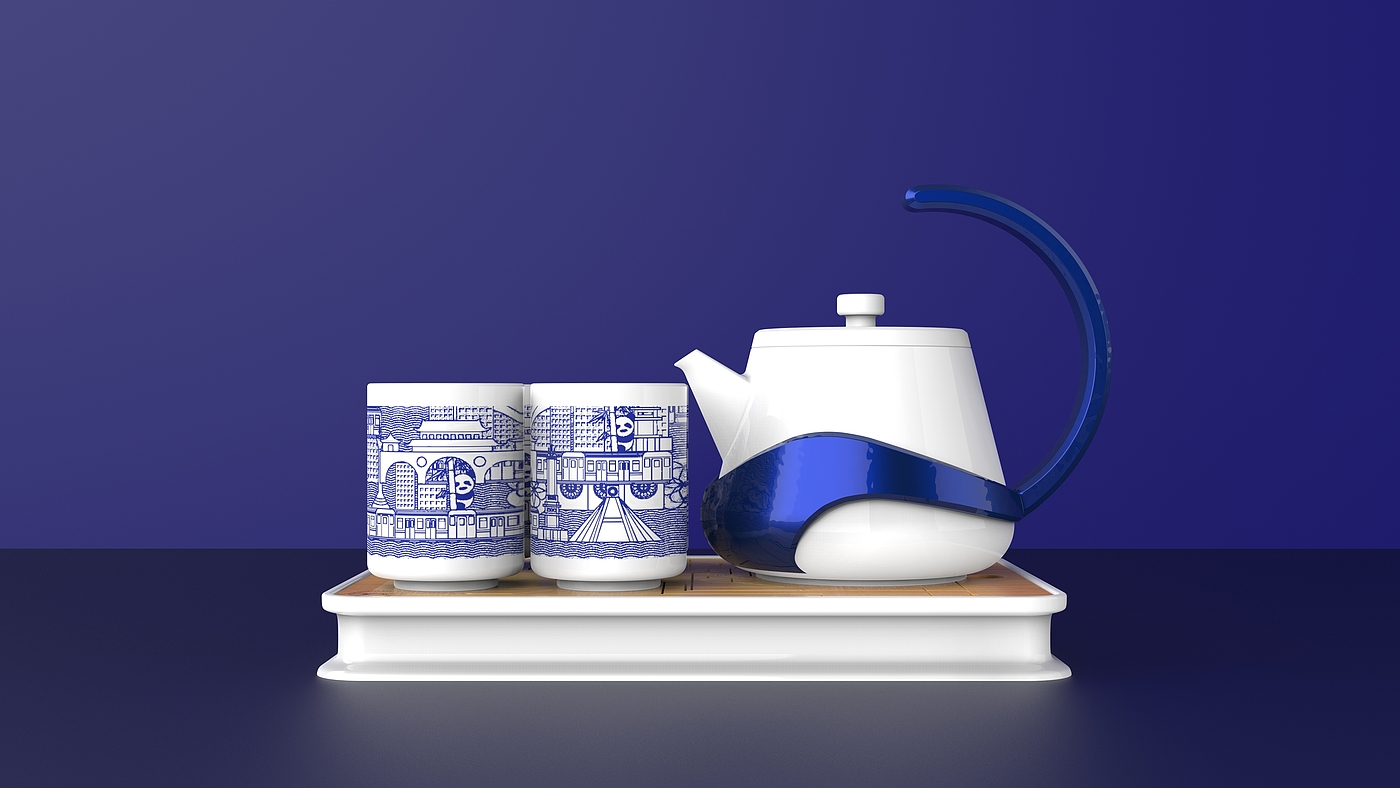 Cultural creation，tea set，metro，