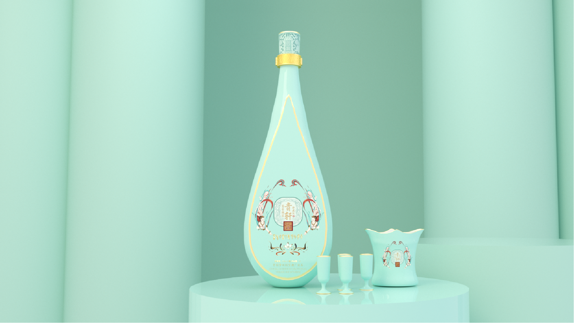 Baijiu，Wine bottle design，Gift box packaging，packing，