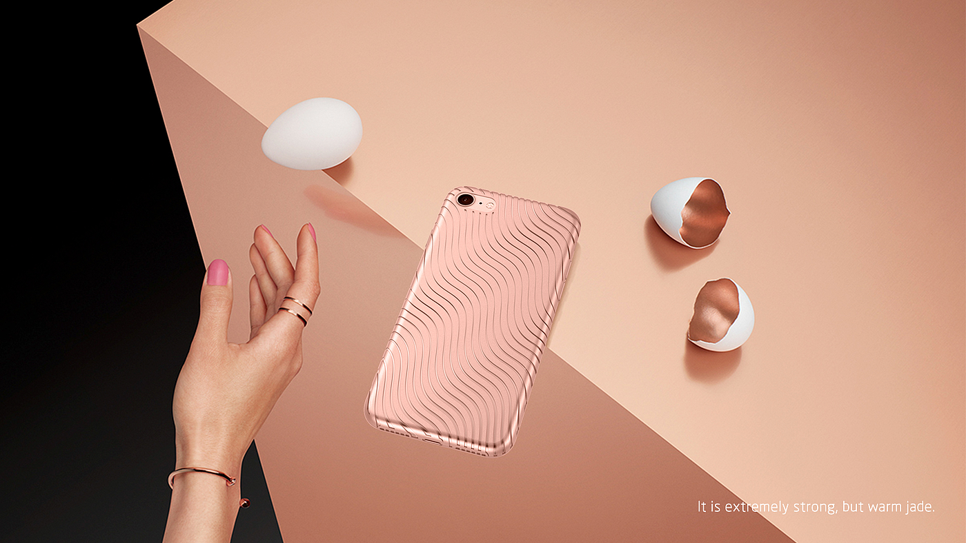Apple，Mobile phone shell，iPhone case k8，wave，sandy beach，ripple，golden，Pink，