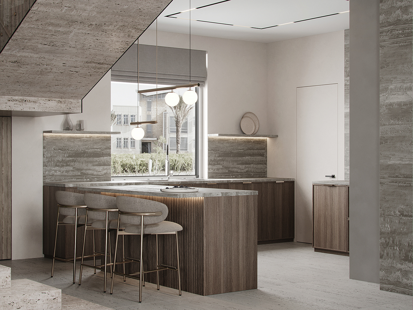 modern，kitchen，Interior design，