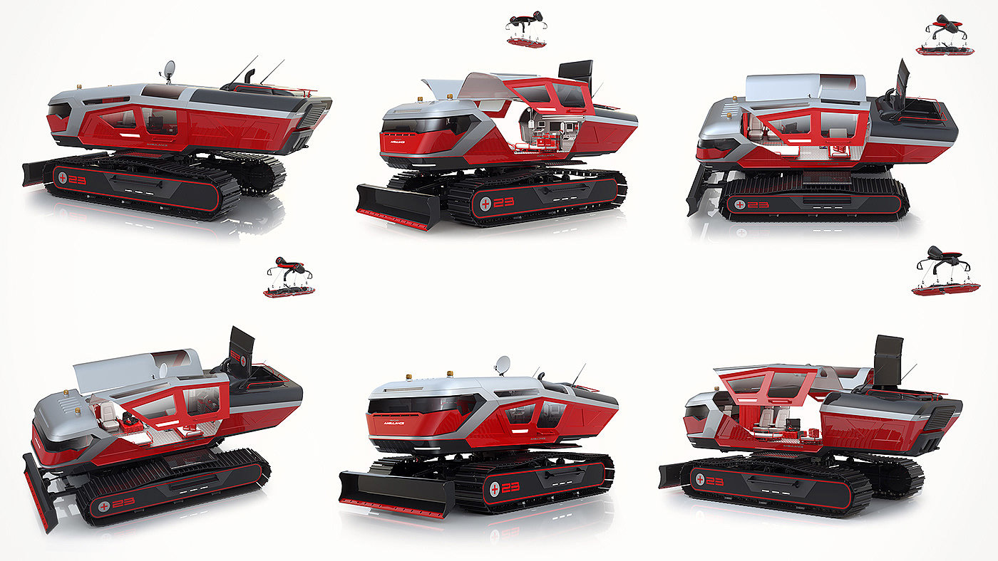 vehicle，industrial design，ambulance，