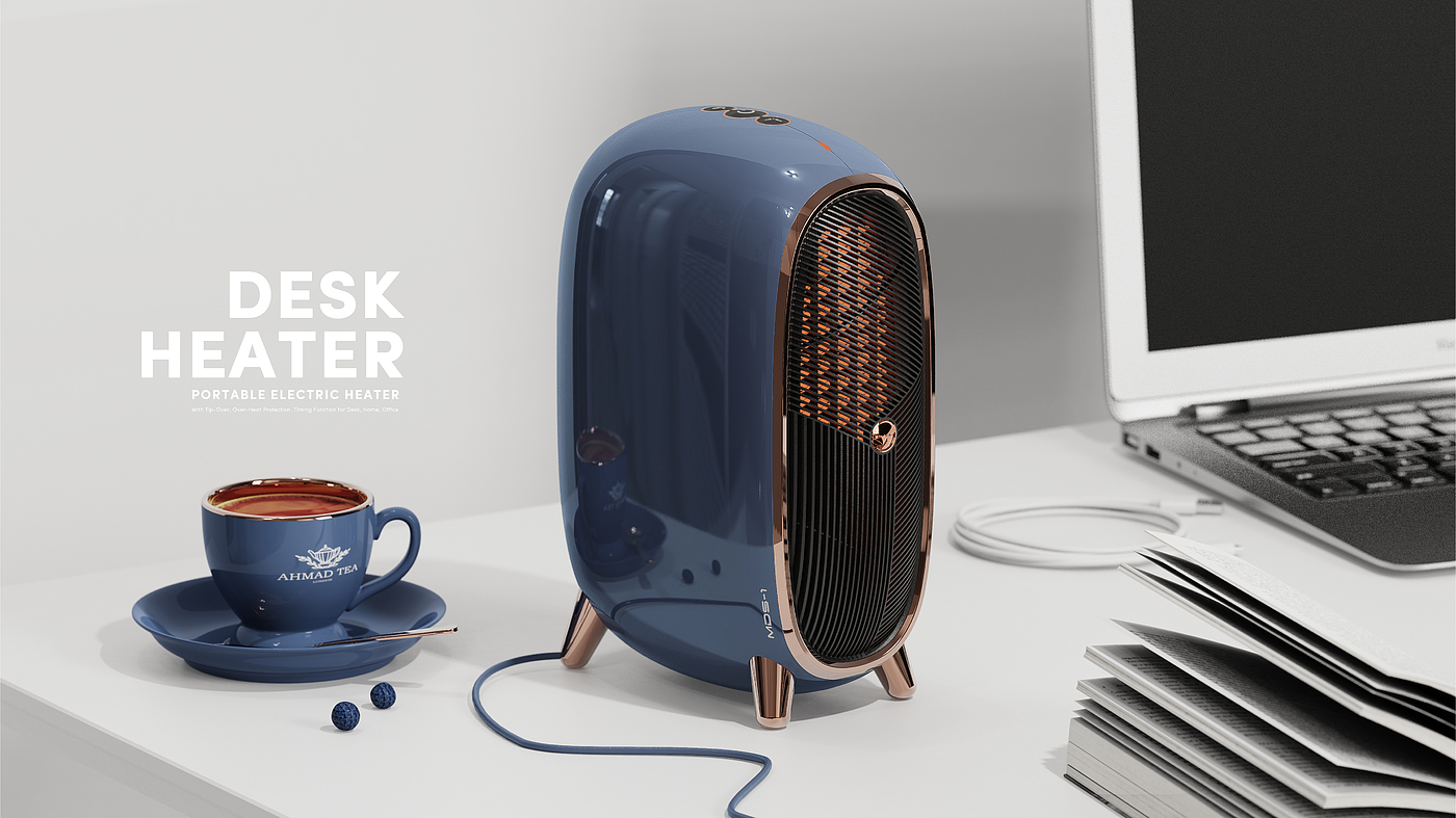 Desktop heater，product design，Appearance design，Product rendering，