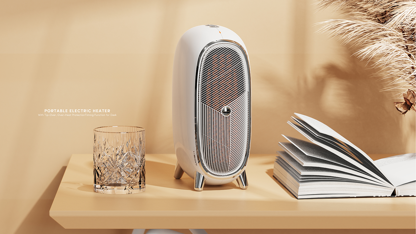 Desktop heater，product design，Appearance design，Product rendering，