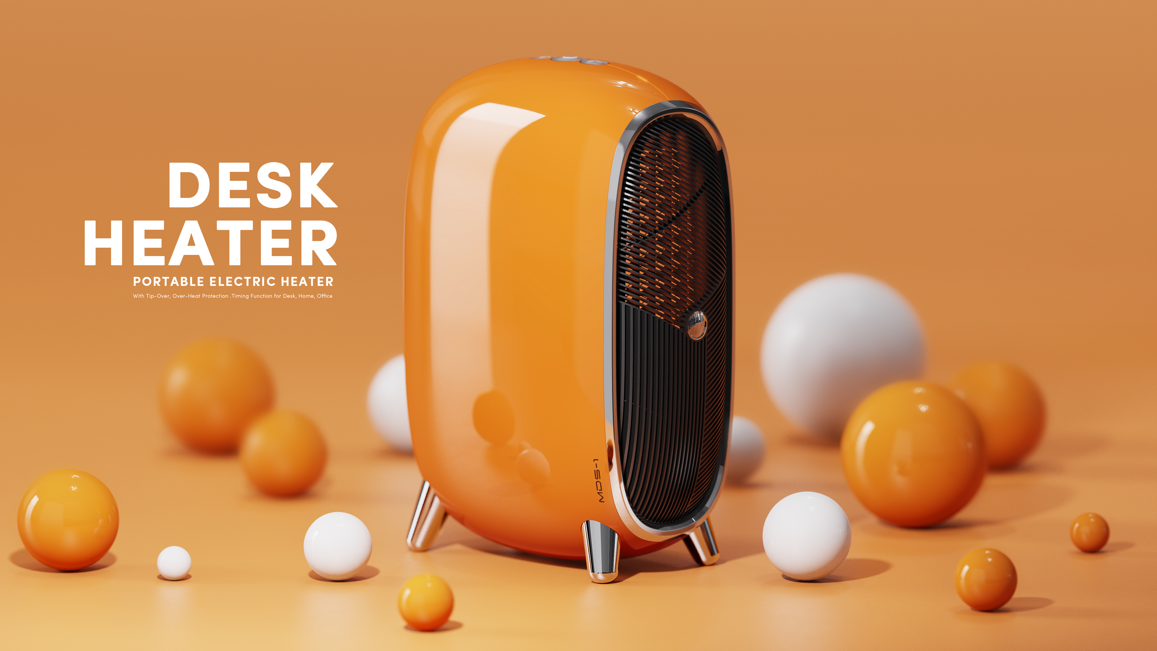 Desktop heater，product design，Appearance design，Product rendering，