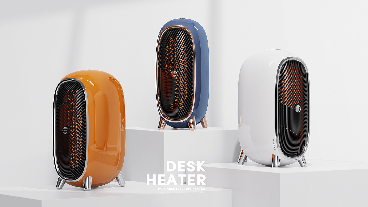 Desktop heater，product design，Appearance design，Product rendering，