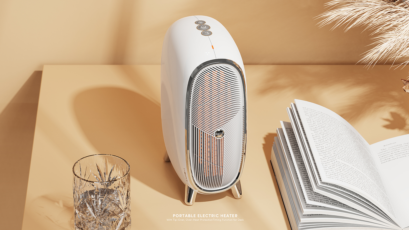 Desktop heater，product design，Appearance design，Product rendering，