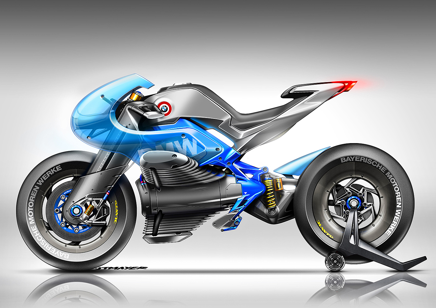 design sketch，industrial design，motorcycle，Dazzling，