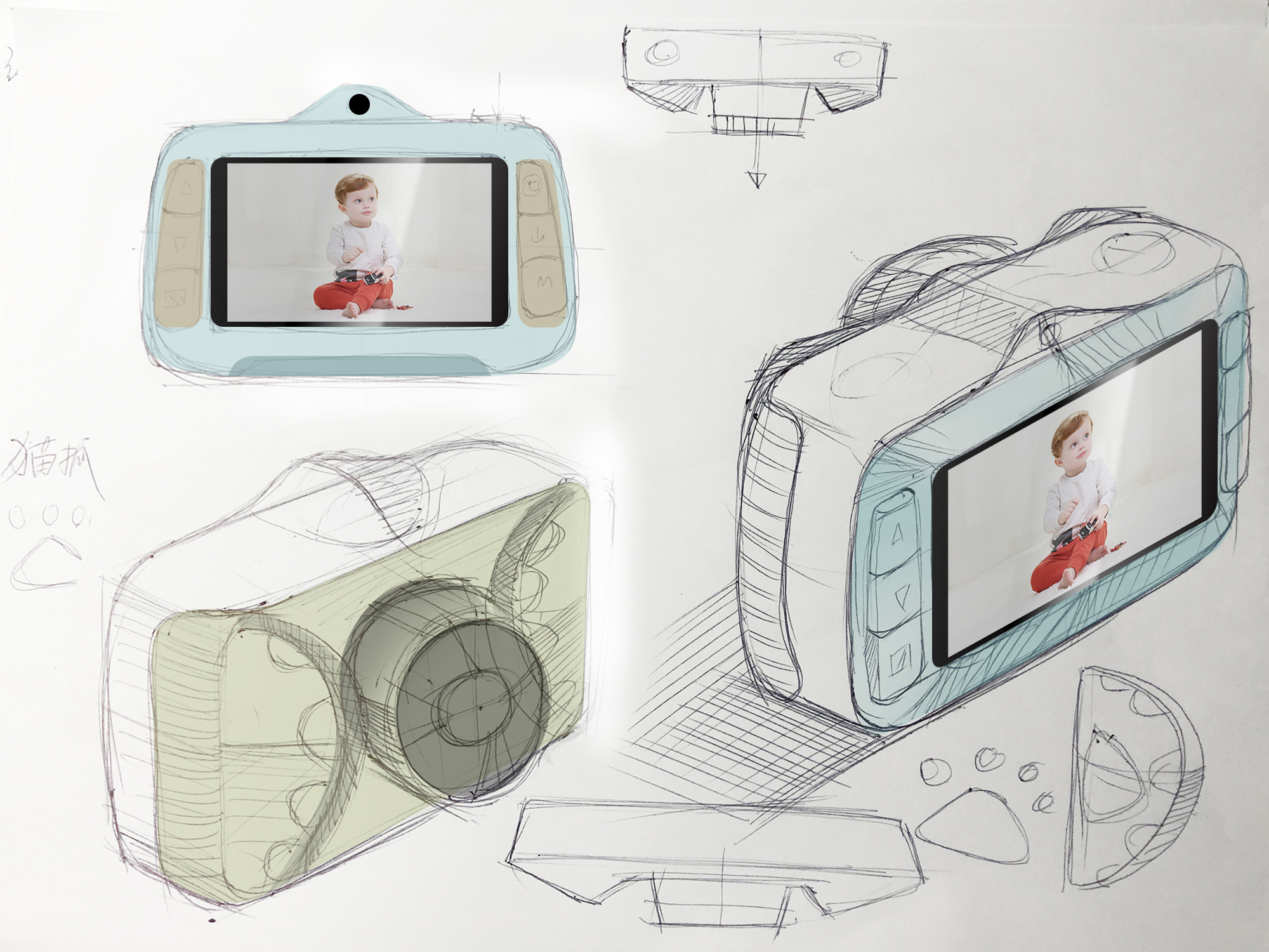 Children's camera，Earphone toys，camera，，