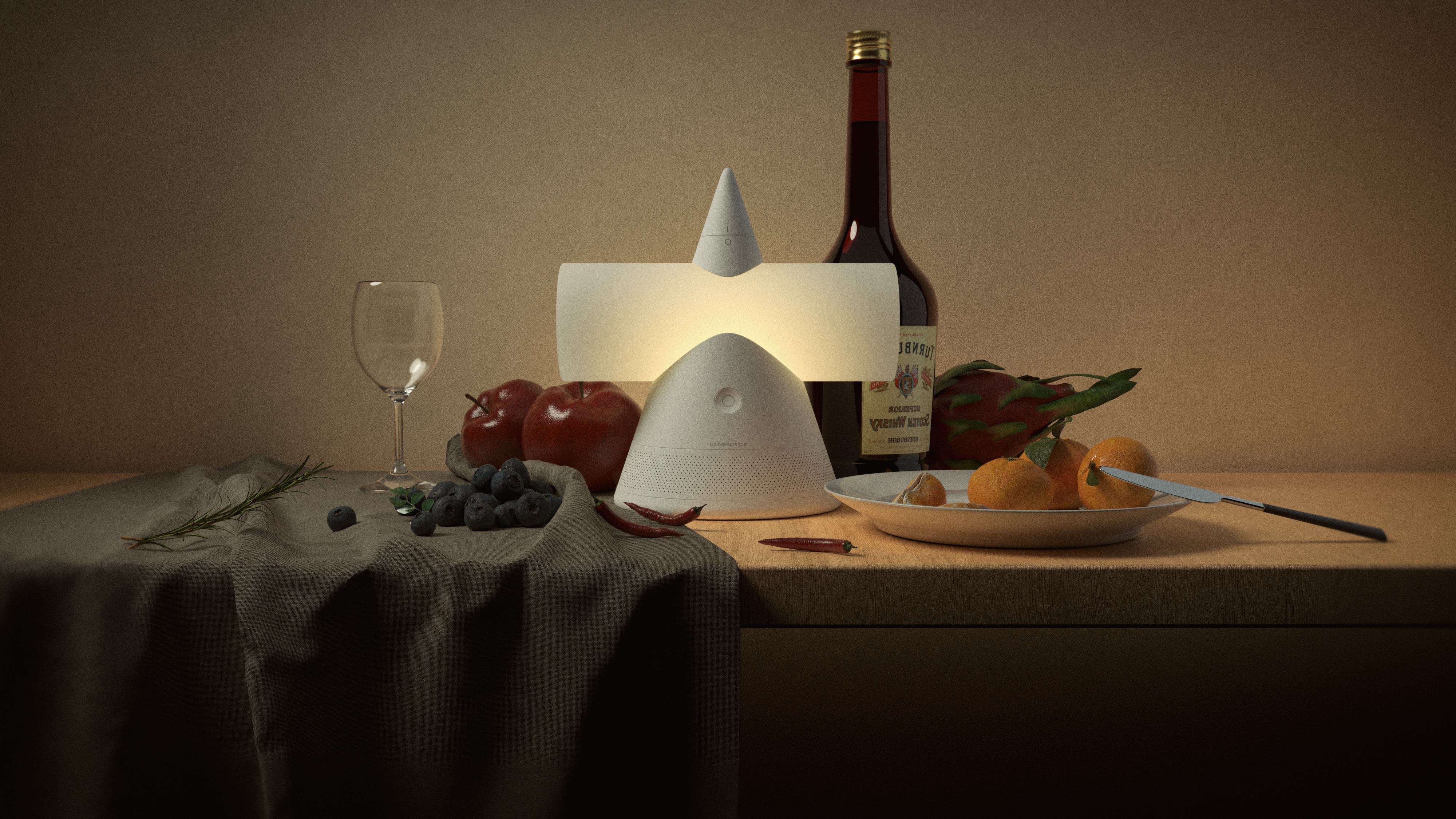 product design，sound，Bedside lamp，geometry，