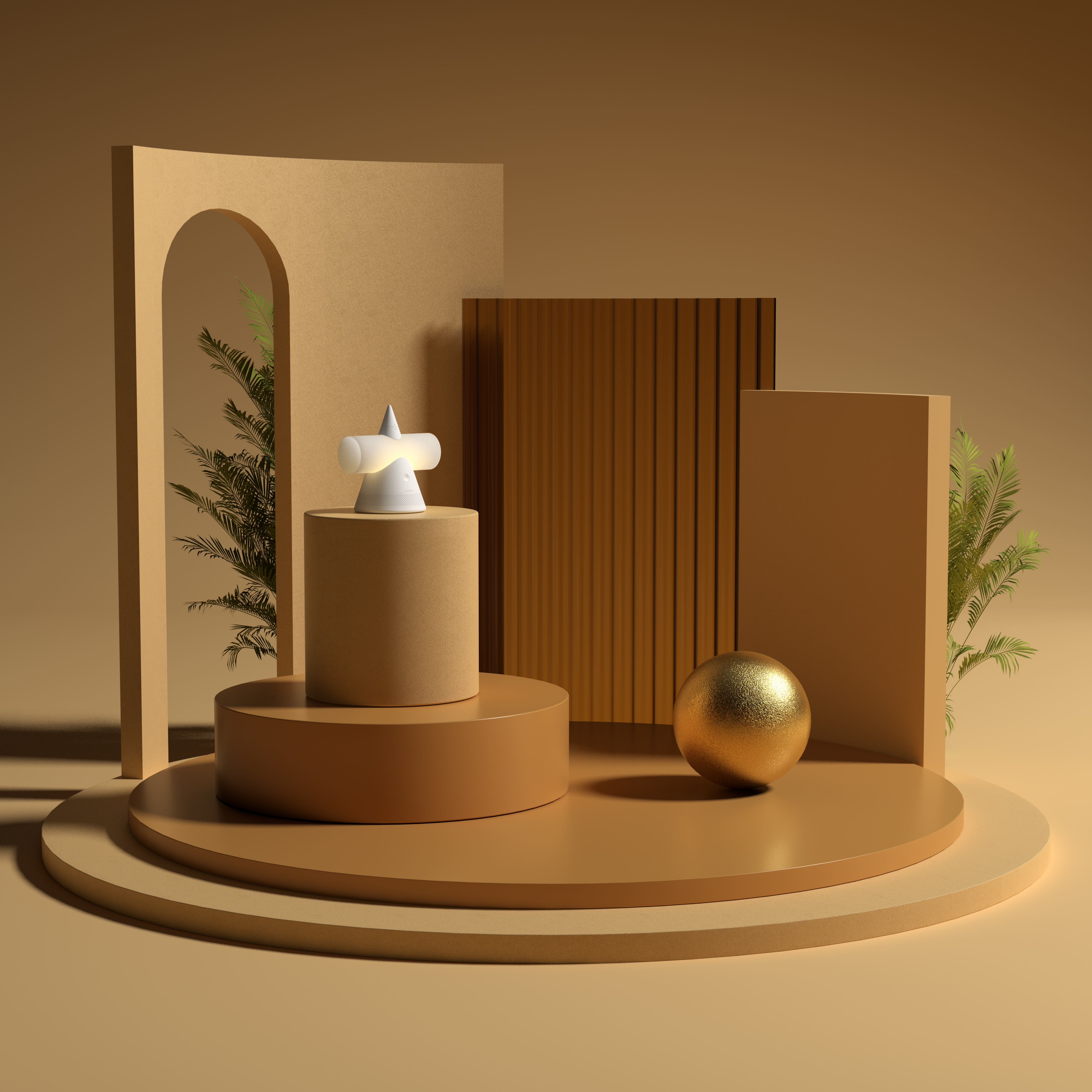 product design，sound，Bedside lamp，geometry，