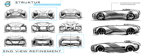 volvo，Electric，Sports car，concept，Hand drawn，