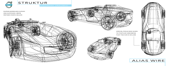 volvo，Electric，Sports car，concept，Hand drawn，