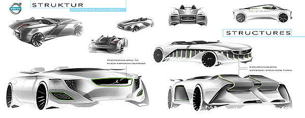 volvo，Electric，Sports car，concept，Hand drawn，